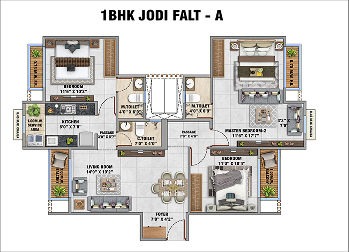 House Of Swamiraj Thane Floor Plan - 2 BHK